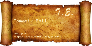 Tomasik Emil névjegykártya