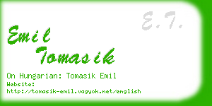 emil tomasik business card